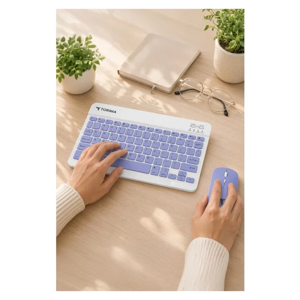 Torima TMK-04 Mor TKL Kablosuz Klavye Mouse Seti - Görsel 2