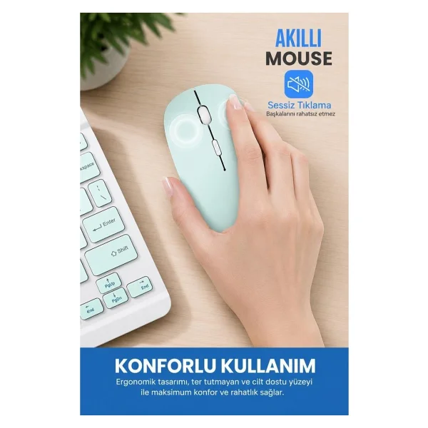 Torima TMK-04 Beyaz TKL Kablosuz Klavye Mouse Seti - Görsel 5