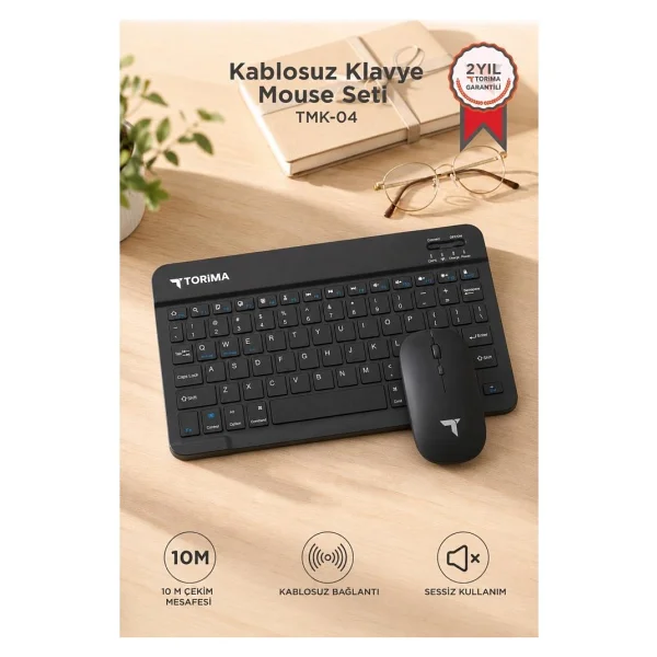 Torima TMK-04 Siyah TKL Kablosuz Klavye Mouse Seti - Görsel 9