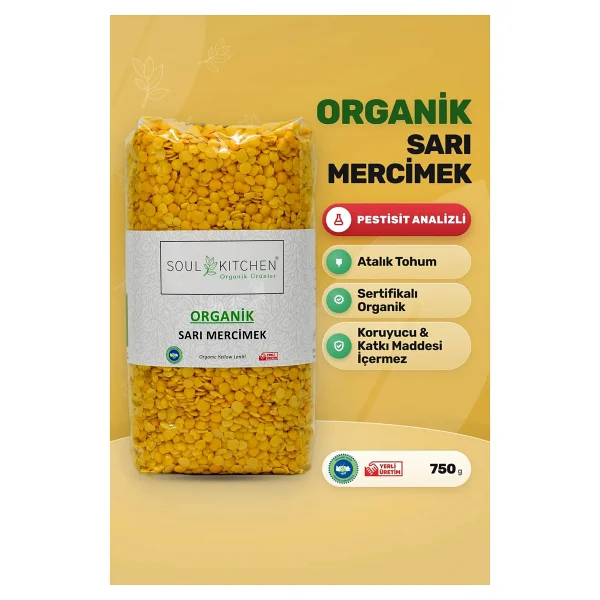 Soul Kitchen Organik Sarı Mercimek 750 gr - Görsel 9