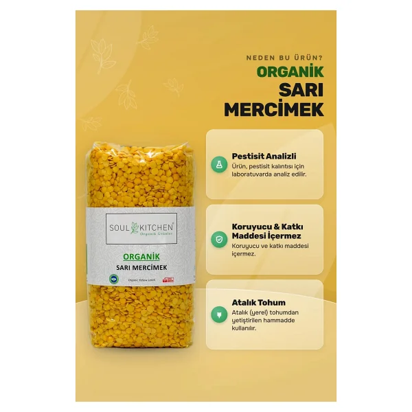 Soul Kitchen Organik Sarı Mercimek 750 gr - Görsel 4