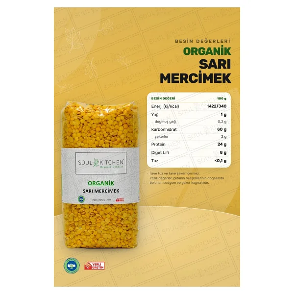 Soul Kitchen Organik Sarı Mercimek 750 gr - Görsel 5