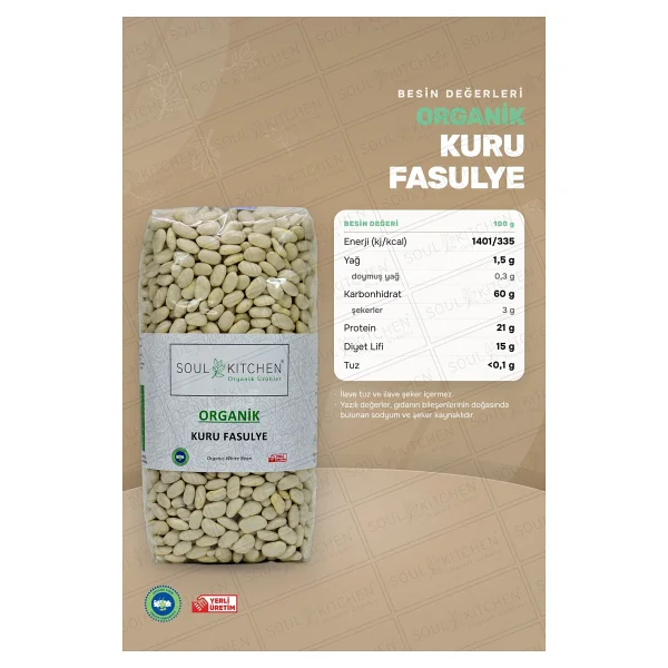 Soul Kitchen Organik Kuru Fasulye 750 gr - Görsel 2