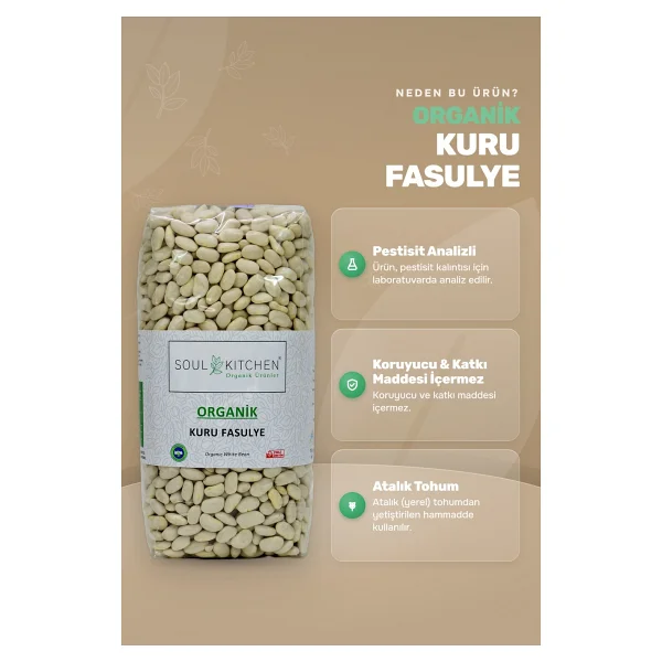 Soul Kitchen Organik Kuru Fasulye 750 gr - Görsel 4
