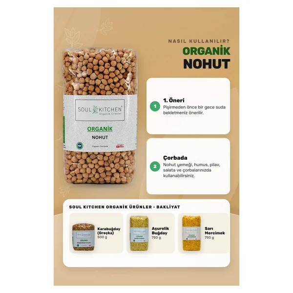 Soul Kitchen Organik Nohut 750 gr - Görsel 3