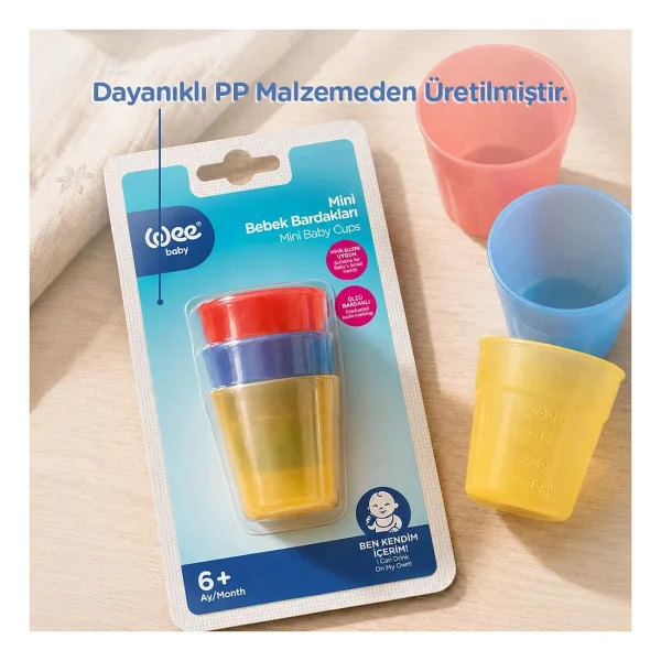 Wee Baby 3'lü Mini Bebek Bardakları - Görsel 5