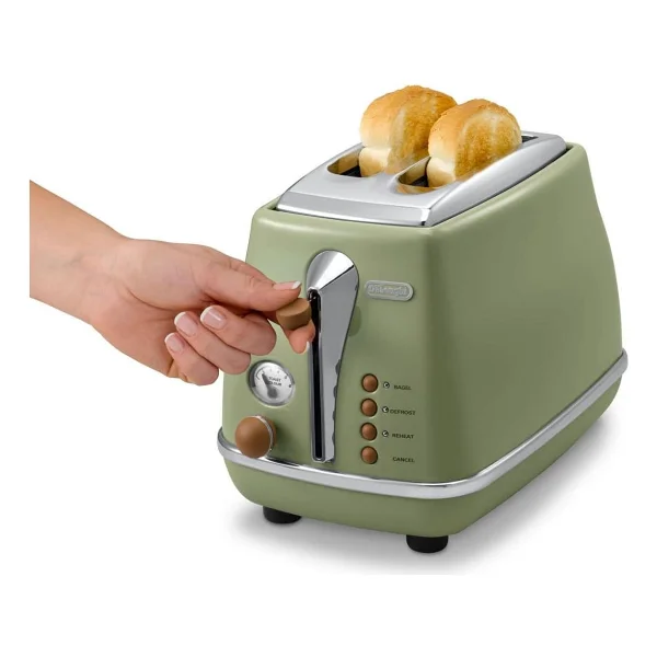 Delonghi CTOV 2103.GR Icona Vintage Yeşil Ekmek Kızartma Makinesi - Görsel 3