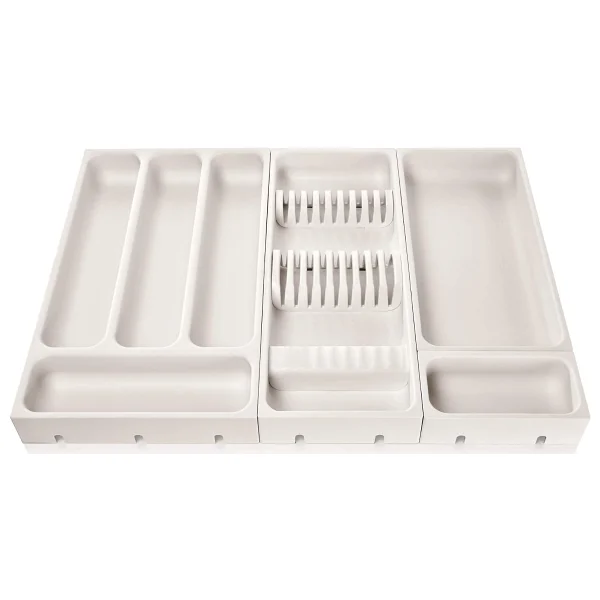 Flexispace 899430 Mutfak Gereçleri Için Çekmece Düzenleyici, Plastik, Beyaz, 37 x 22 x 4,5 cm - Görsel 2