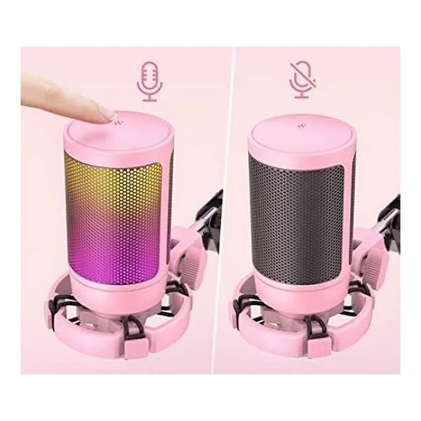 Fifine Ampligame A6T Pembe RGB USB Yayıncı Mikrofonu - Görsel 10