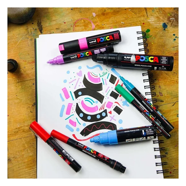 Uni Posca Markör Kalem 3M Set 0.9-1.3 mm Keçe Uçlu (30'lu Set) - Görsel 4