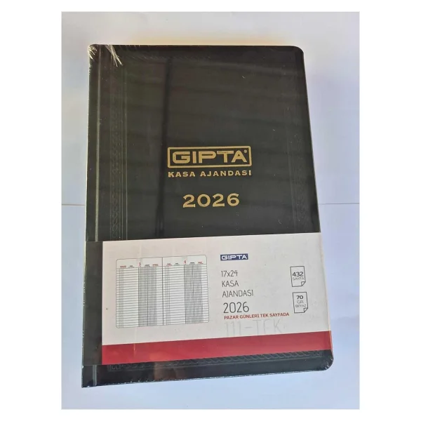 Gıpta Ajanda 2026 17x24 cm Ticari Kasa Ajandası, 432 Sayfa, Siyah - Görsel 3