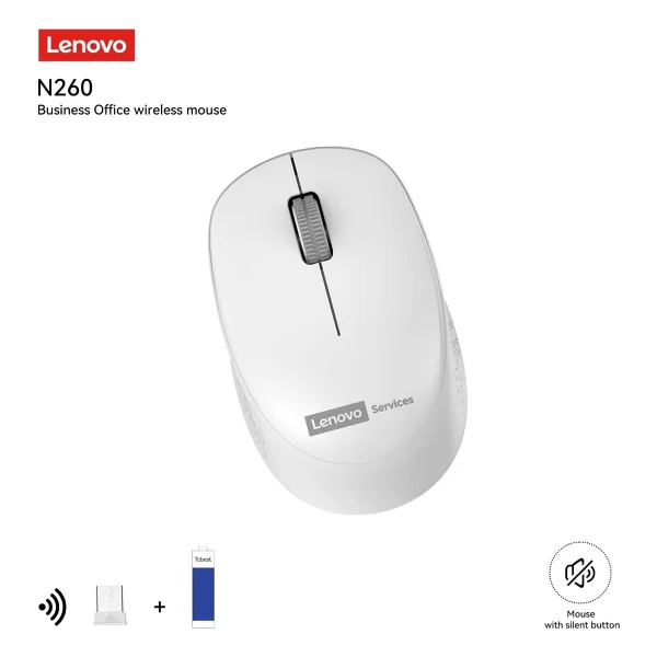 Lenovo N260 Beyaz Optik Kablosuz Mouse - Görsel 4