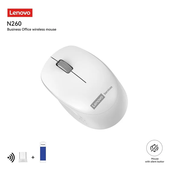 Lenovo N260 Beyaz Optik Kablosuz Mouse - Görsel 3