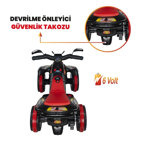 UJ Toys Safari Siyah 6 V Akülü ATV - Görsel 4