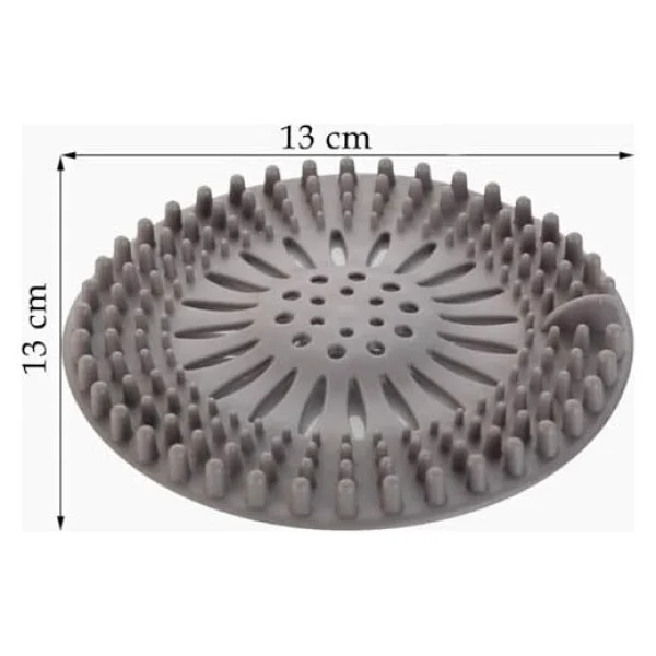 13 cm Silikon Gider Süzgeci ve Saç Tutucu - Mutfak, Banyo ve Duş İçin Tıkanıklık Önleyici Kaymaz Yuvarlak Lavabo ve Gider Filtresi - Görsel 4