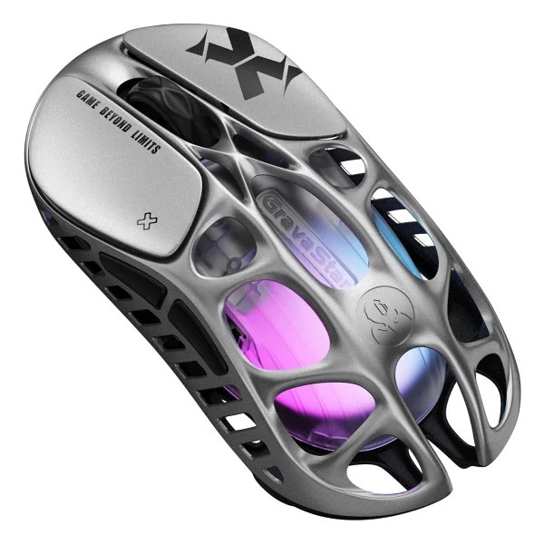 GravaStar Mercury X Gümüş Şarjlı Ergonomik Optik Kablolu/Kablosuz Oyuncu Mouse - Görsel 9