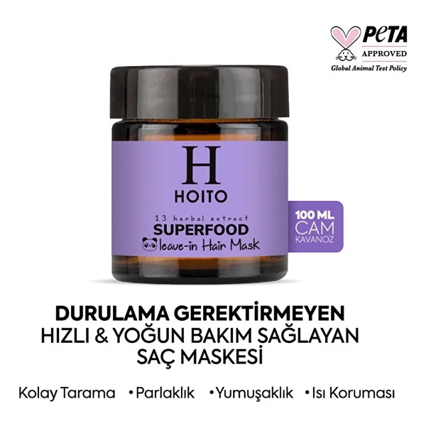 Hoito Super Food 100 ml Besleyici Durulanmayan Saç Maskesi - Görsel 2