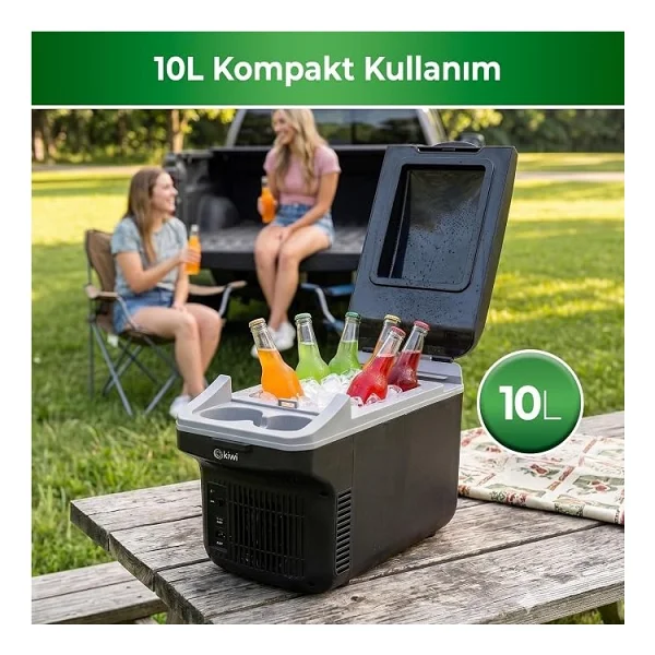 Kım-4751 Araç İçi Oto Buzdolabı 10 L 12V Taşınabilir Mini Soğutucu Ve Type-C Çıkış - Görsel 3