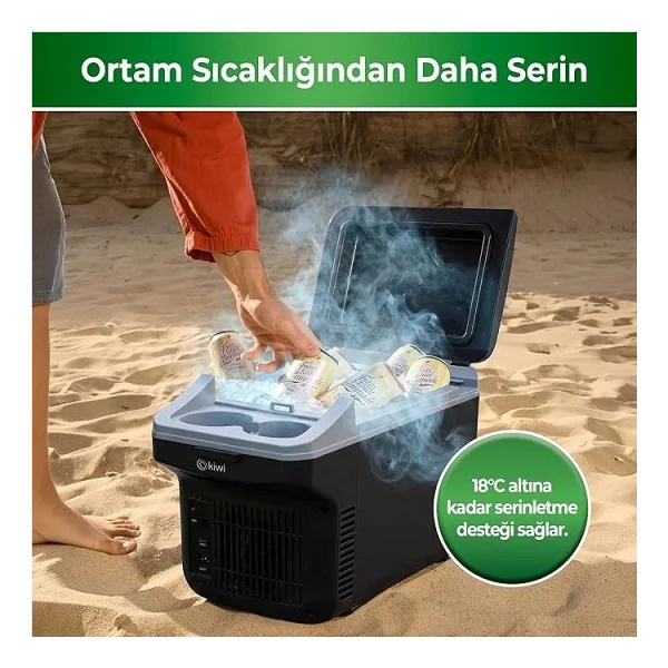 Kım-4751 Araç İçi Oto Buzdolabı 10 L 12V Taşınabilir Mini Soğutucu Ve Type-C Çıkış - Görsel 4