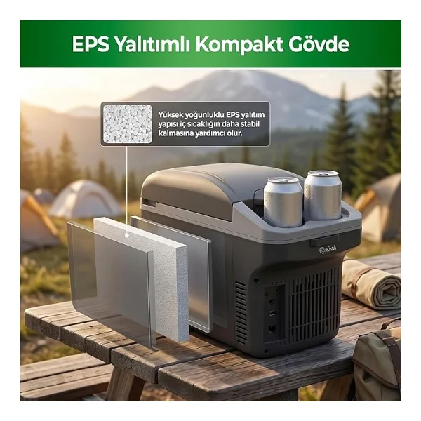 Kım-4751 Araç İçi Oto Buzdolabı 10 L 12V Taşınabilir Mini Soğutucu Ve Type-C Çıkış - Görsel 7
