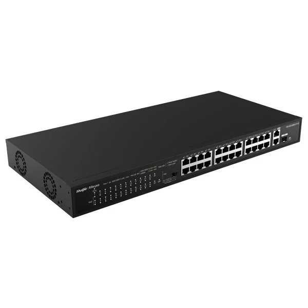 Reyee RG-ES126S-P 26 Portlu, 10/100 Fast Ethernet, Tak Çalıştır Switch, 1 Gigabit Uplink, 1 Gigabit Combo, 24 Port PoE+ (370W) - Görsel 6