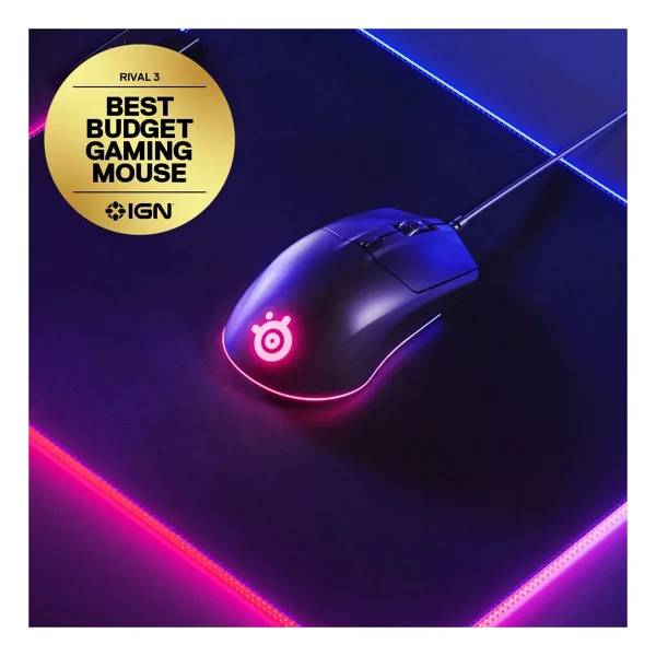 SteelSeries Rival 3 RGB Ergonomik Optik Kablolu Oyuncu Mouse - Görsel 6