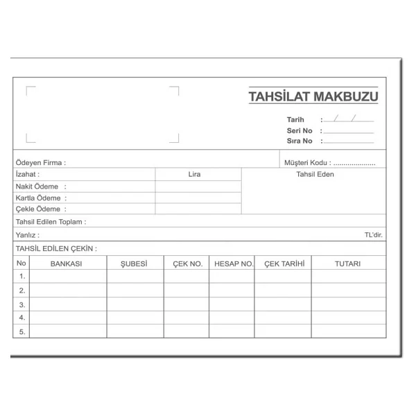 Folix Tahsilat Makbuzu 14x20 2-50 2 Nüsha 50 yp. Otokopili 6 ADET - Görsel 2