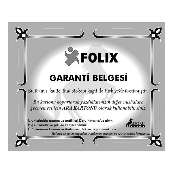 Folix Tahsilat Makbuzu 14x20 2-50 2 Nüsha 50 yp. Otokopili 6 ADET - Görsel 3