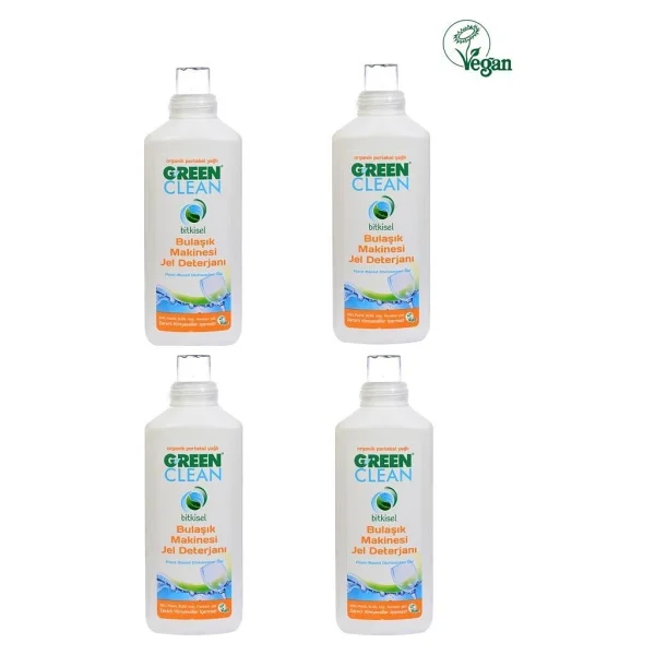 U Green Clean Bitkisel 1000 ml 4'lü Portakal Yağlı Bulaşık Makinesi Jel Deterjanı - Görsel 4