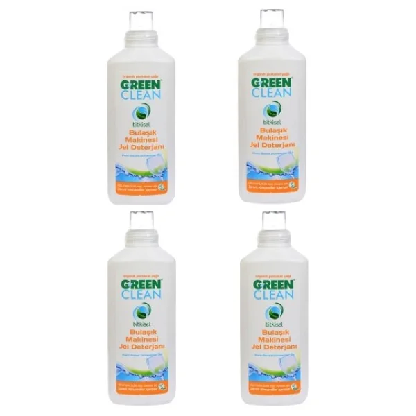 U Green Clean Bitkisel 1000 ml 4'lü Portakal Yağlı Bulaşık Makinesi Jel Deterjanı - Görsel 2