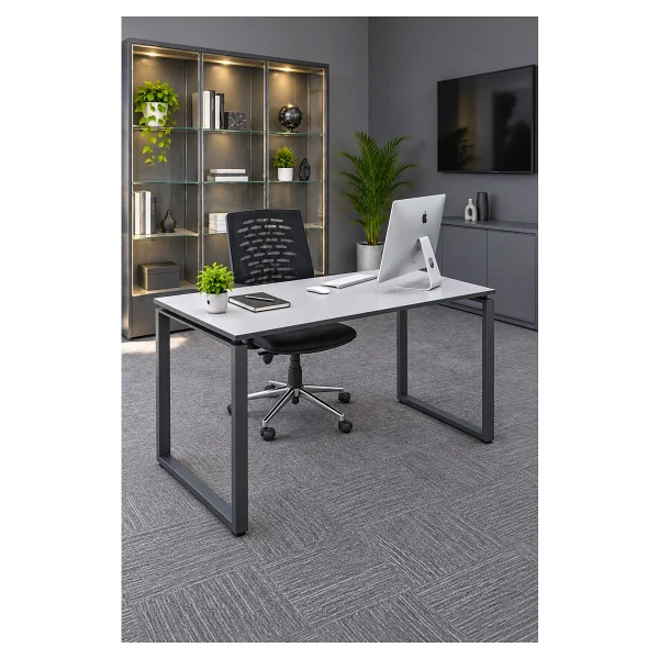 Arpelia Çalışma Masası 140x70x73 Cm Dikdörtgen Ayaklı Antrasit - Görsel 4