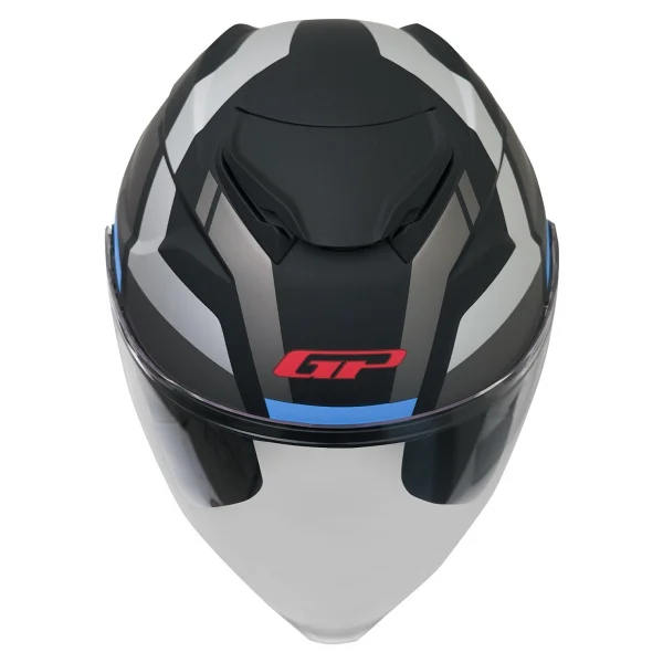 Gp Kompozit MKS009-GWB Şeffaf Vizörlü Motosiklet Yarım Kask - Çok Renkli - Görsel 2
