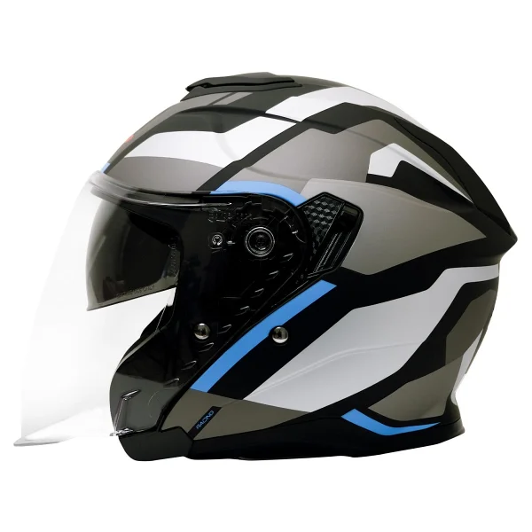 Gp Kompozit MKS009-GWB Şeffaf Vizörlü Motosiklet Yarım Kask - Çok Renkli - Görsel 3