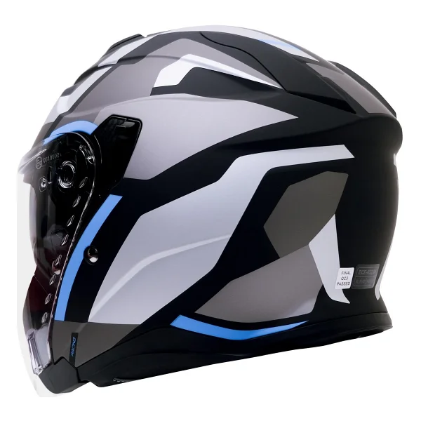 Gp Kompozit MKS009-GWB Şeffaf Vizörlü Motosiklet Yarım Kask - Çok Renkli - Görsel 4