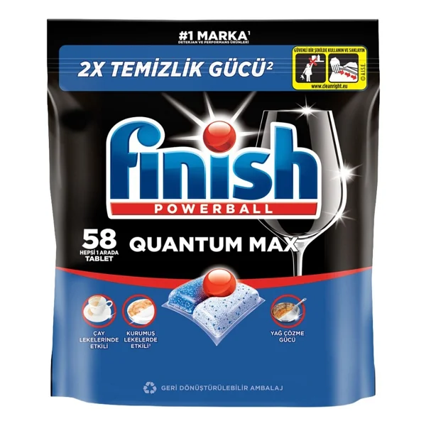 Finish Quantum Max Bulaşık Makinesi Tableti 58'li - Görsel 2