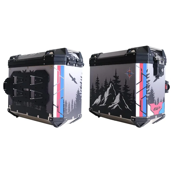 Gp Kompozit Dsn06 Universal 40 Lt X 2 Desenli Alüminyum Motosiklet Yan Çanta Seti - Görsel 3