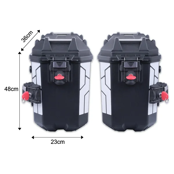 GP KOMPOZİT GP Kompozit Universal 26 lt x 2 Plastik Motosiklet Yan Çanta Seti Siyah - Görsel 8