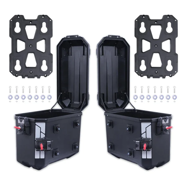 GP KOMPOZİT GP Kompozit Universal 26 lt x 2 Plastik Motosiklet Yan Çanta Seti Siyah - Görsel 7