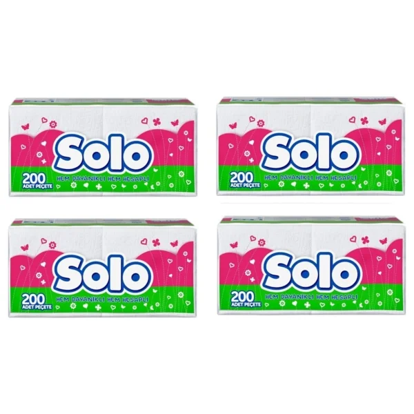 Solo 200'lü 4 Paket Kağıt Peçete - Görsel 4