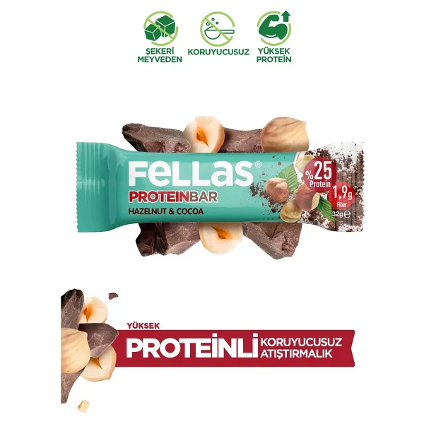 Fellas Protein Bar - Fındıklı Ve Kakaolu (32 G) X 12 Adet - Görsel 9