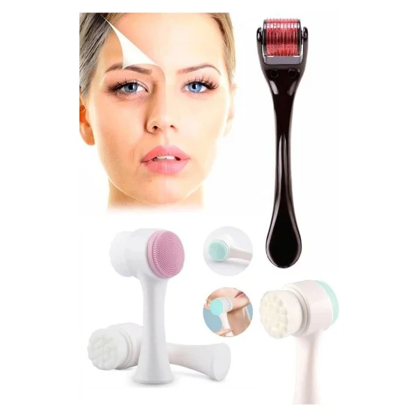 Mujgan Dermaroller Titanyum Uçlu Cilt Yenileme Aleti 0.5 mm + Cilt Temizleme Fırçası - Görsel 2