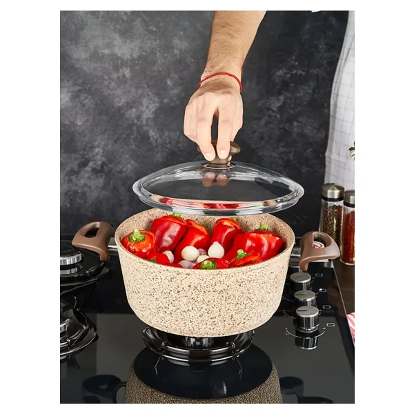 Falez Creamy 20 cm Derin Granit Tencere - Görsel 8