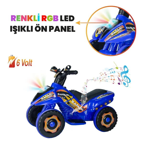 UJ Toys Safari Mavi 6 V Akülü ATV - Görsel 2