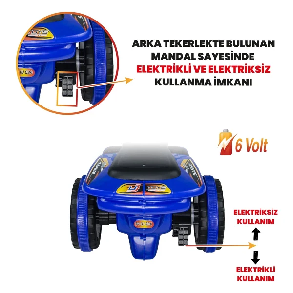 UJ Toys Safari Mavi 6 V Akülü ATV - Görsel 5