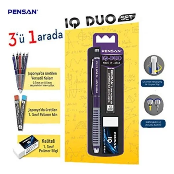 Pensan IQ Duo 0.7 mm Yeşil Versatil Uçlu Kalem Seti - Görsel 4