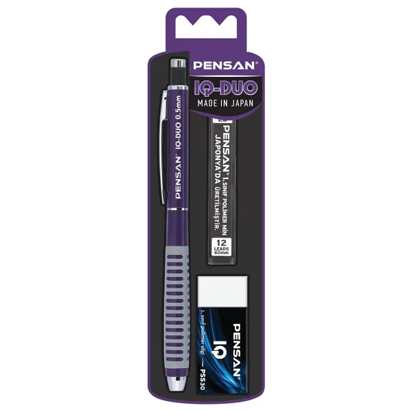 Pensan IQ Duo 0.5 mm Mor Versatil Uçlu Kalem Seti - Görsel 2