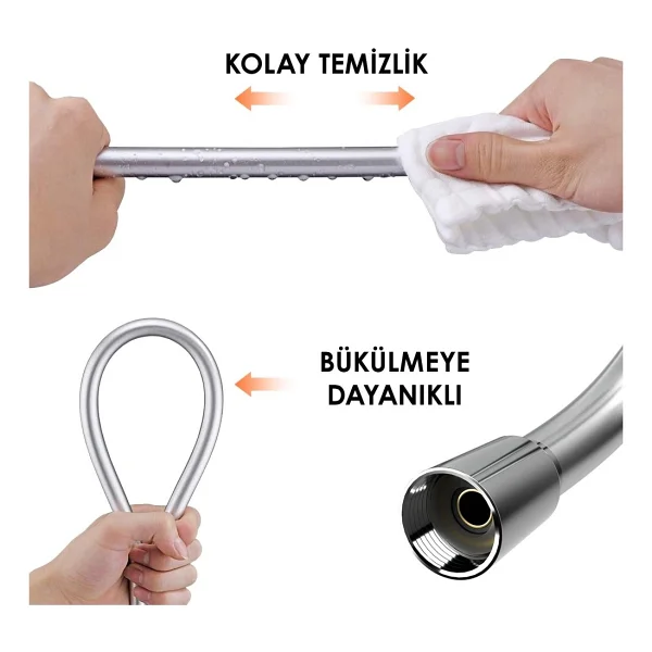 Aqua Bagno Ultra Flex Duş Spiral Hortumu - 150 Cm. - Görsel 6