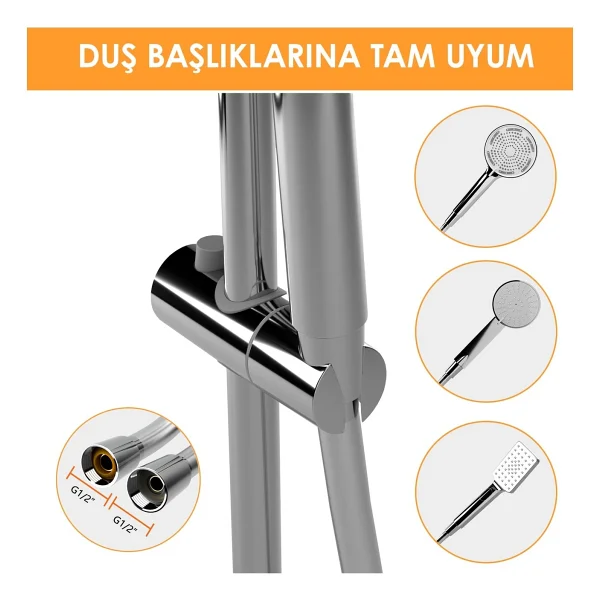 Aqua Bagno Ultra Flex Duş Spiral Hortumu - 150 Cm. - Görsel 10
