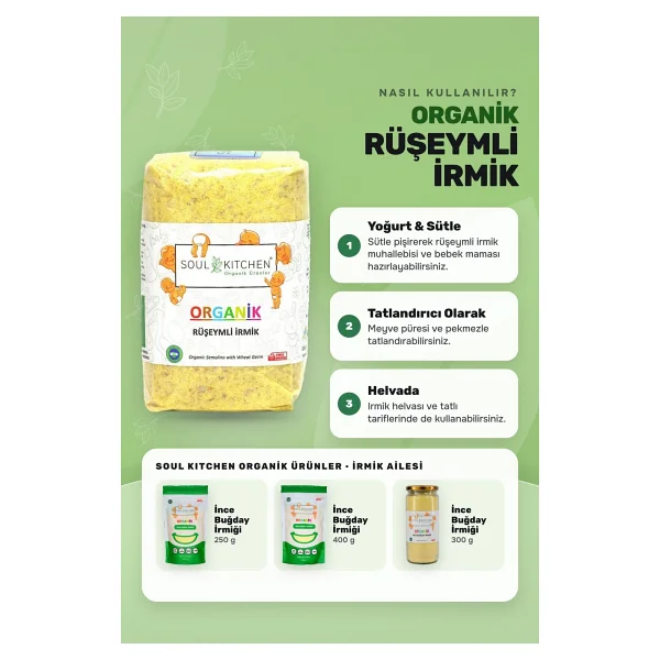 Soul Kitchen Organik Rüşeymli İrmik 250 gr - Görsel 3