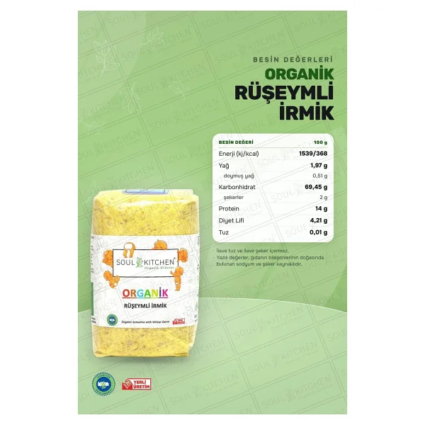 Soul Kitchen Organik Rüşeymli İrmik 250 gr - Görsel 4